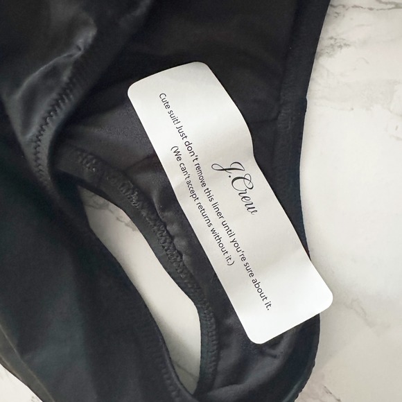 J. Crew Black One Shoulder One Piece Swimsuit Cutout Gold Button‎ Detail Size 20 - Picture 9 of 12